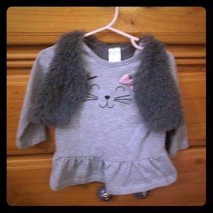 Cat shirt with vest